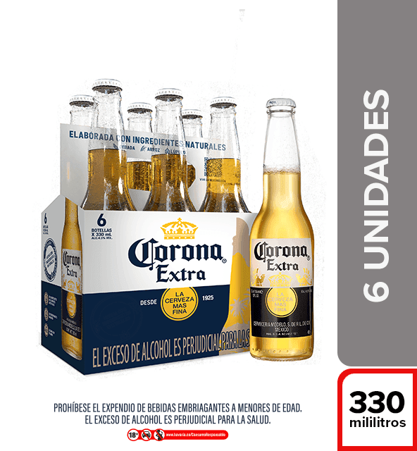 Cerveza Corona Extra 330 Ml X6 Unds