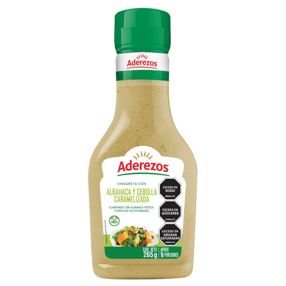 Vinagreta Aderezos con Albahaca y Cebolla Caramelizada 265 G