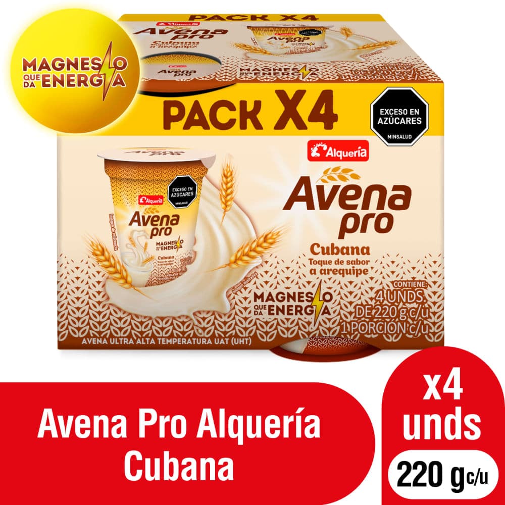 Avena Pro Alqueria Cubana con extra Magnesio 220g x 4unds