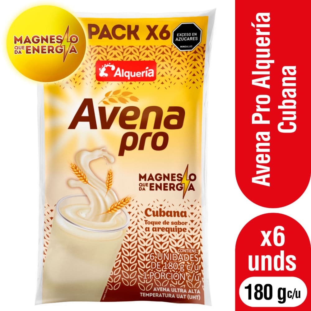 Avena Pro Alqueria Cubana con extra Magnesio 180g x 6unds