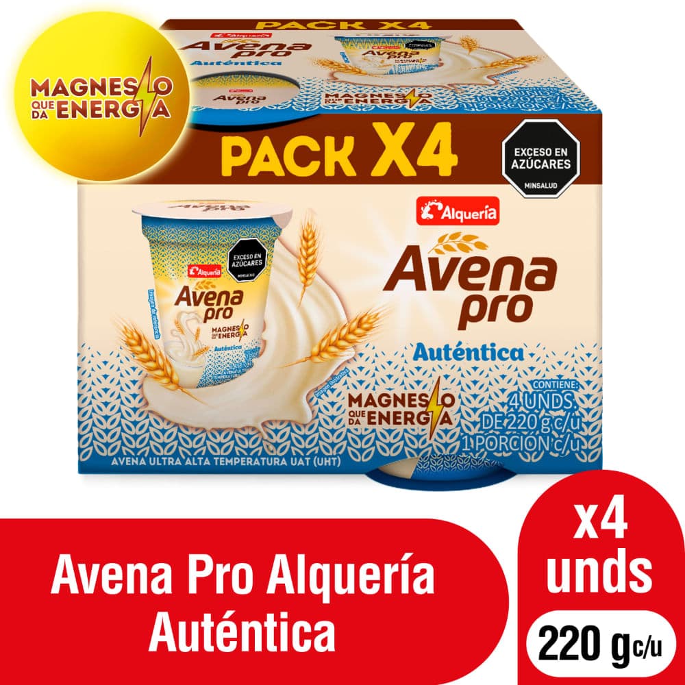 Avena Pro Alqueria Autentica con extra Magnesio 220g x 4unds