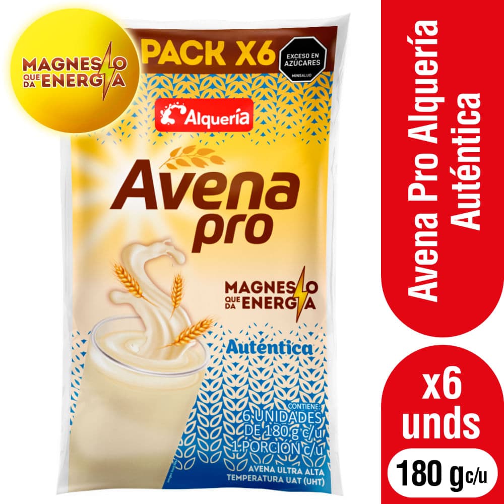 Avena Pro Alqueria Autentica con extra Magnesio 180g x 6unds