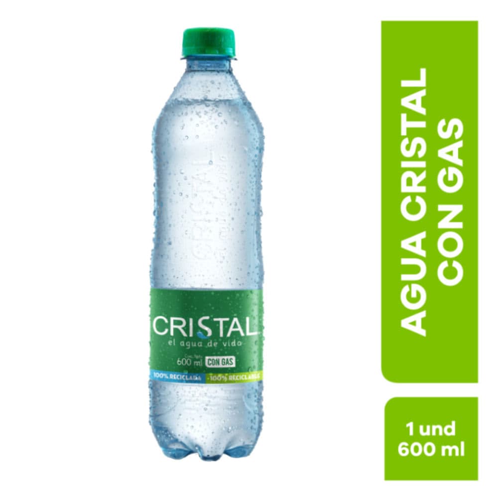 AGUA C/GAS CRISTAL PET 600 ML