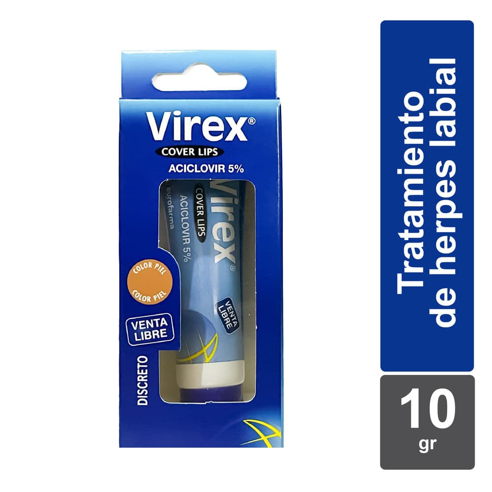 VIREX COVER LIPS CREM 5% TUBO X 10G