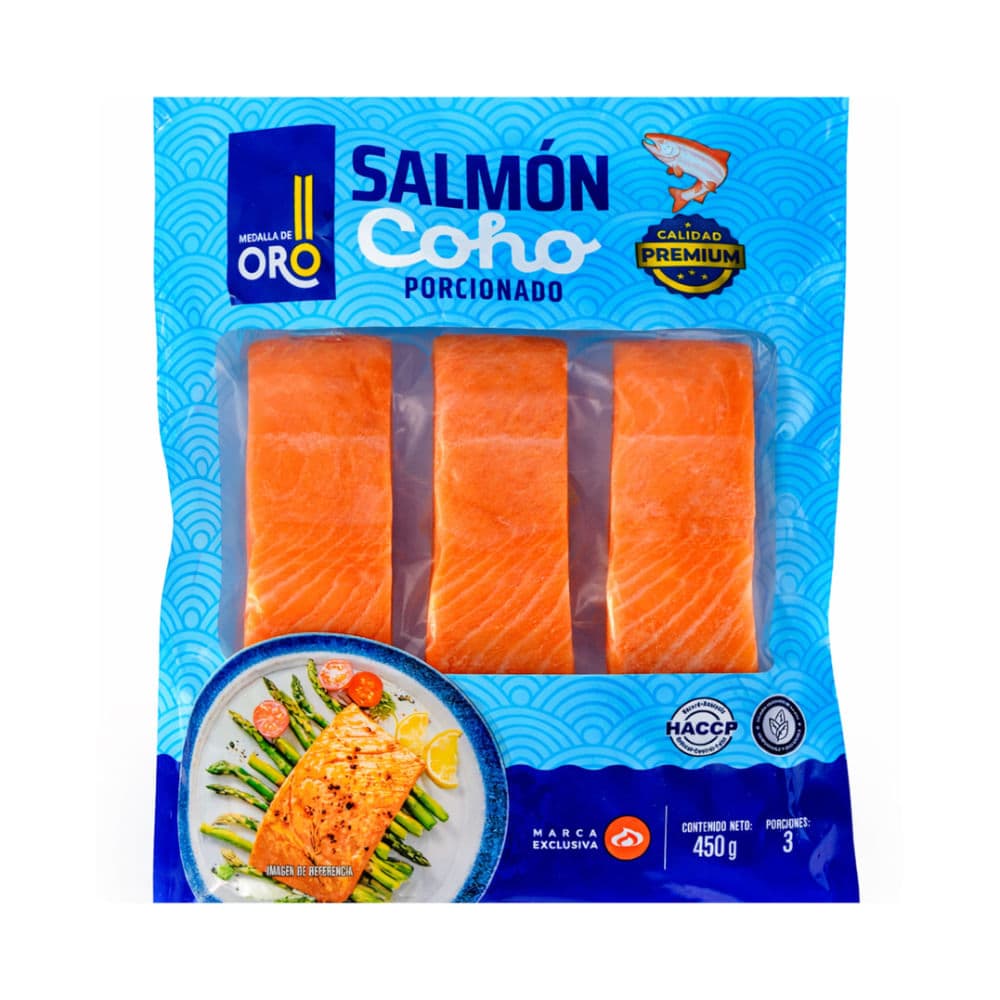 PEZ SALMON PREMIUN COHO 3 PORC X 450GR