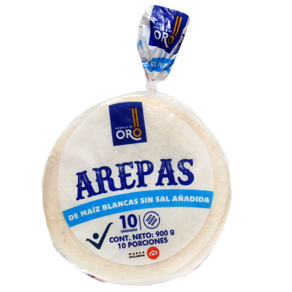 AREPA MEDALLA ORO BCA S/SAL X10 900 g