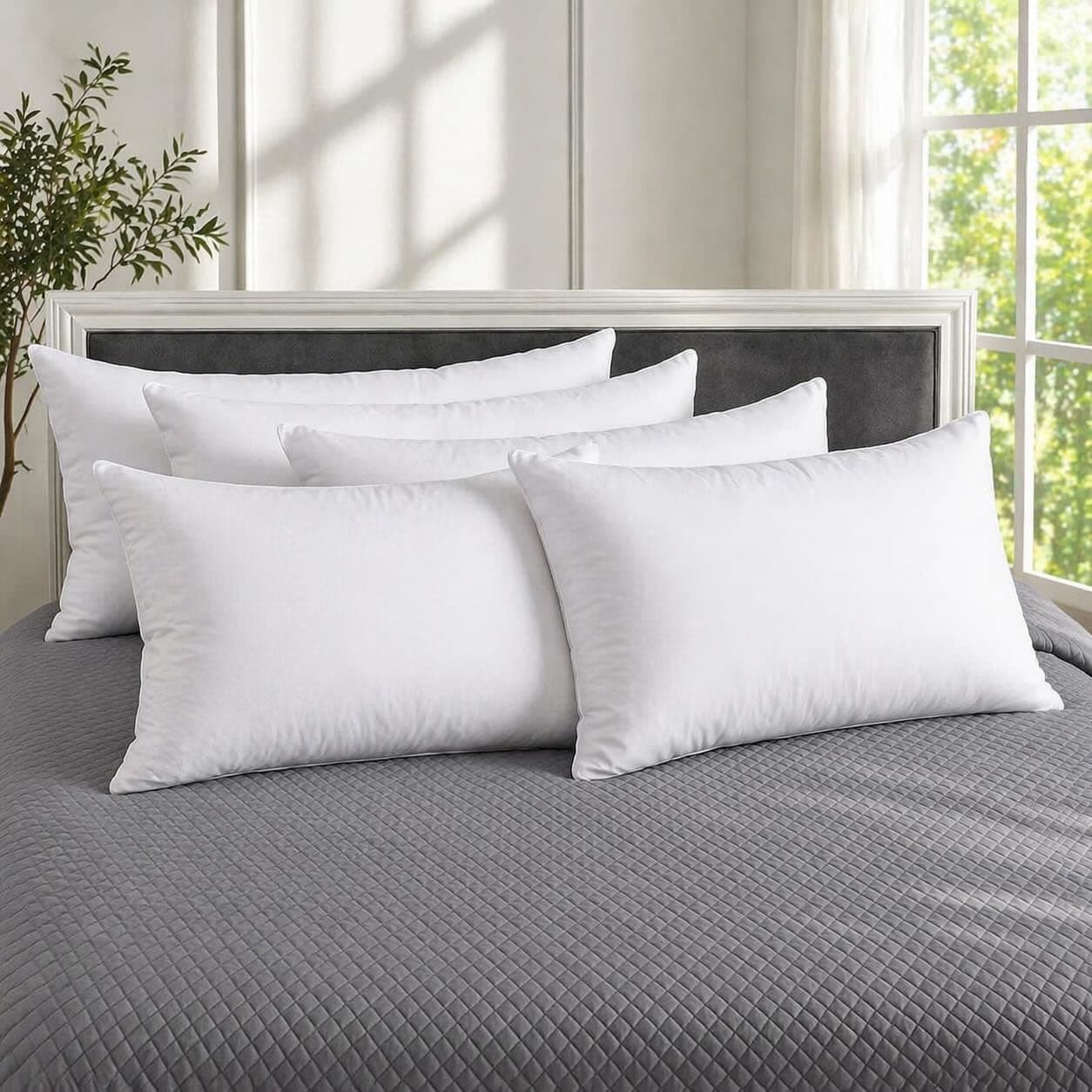 Set X 6 Almohada Siliconada 90x50cm Hogareto Blanco