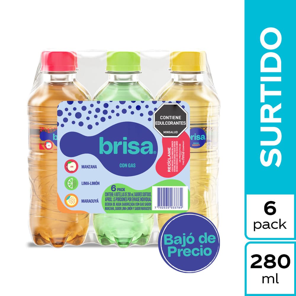 AGUA BRISA SABORI 6PK 3MZ+2MAR+1LL 280ML