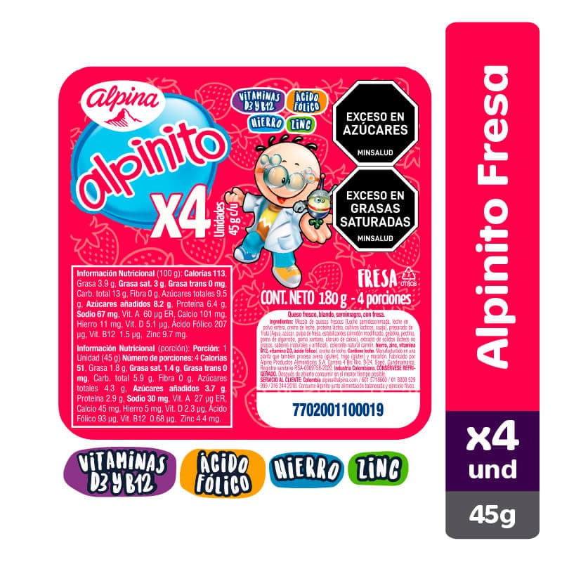 Alpinito fresa 45g x4un